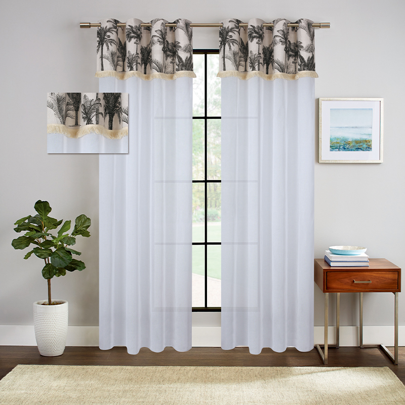 White semi-sheer curtain