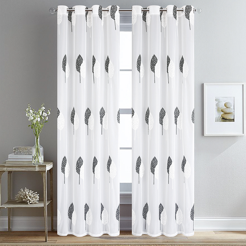 White semi-sheer curtain