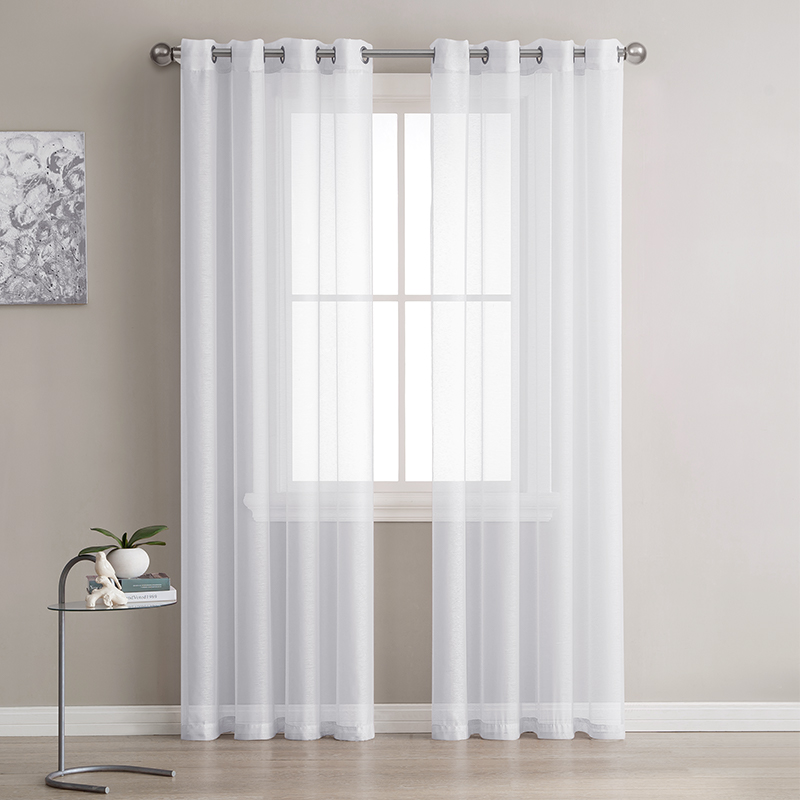 White semi-sheer curtain