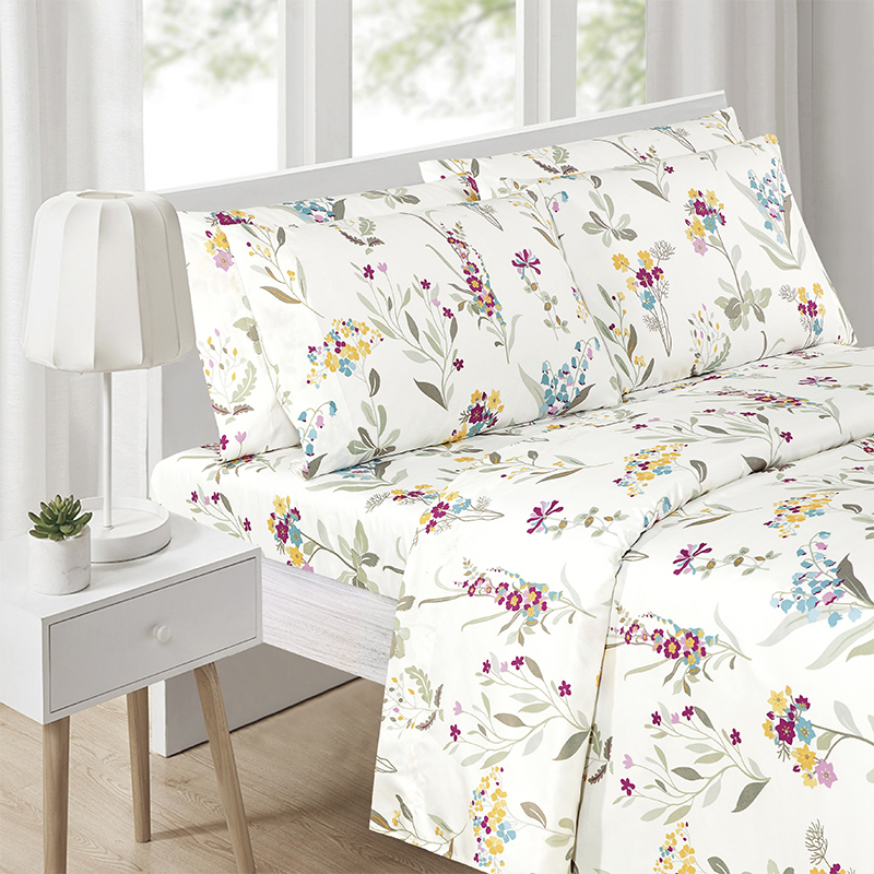 Printed floral sheet set